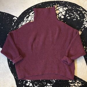 Free People Plum Oversized Sweater